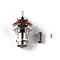 Connecteur RF à faible perte Raynool 50 Ohm IP68 étanche BNC femelle à sertir pour câble RG58 RG316 RG142 LMR200