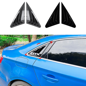 Car Window Decals Carbon Fiber Texture Piano Black ABS Adhesive Body Stickers for Audi A3 S3 8V 2014-2020 Sedan - Product Image 1