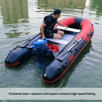 Bateaux pliables Rush Wave Rafting Boat Bateau gonflable en PVC épaissi avec moteur pour la pêche à la dérive