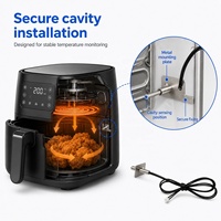 Capteur de température pour friteuse à air GAIMC NTC avec sonde métallique, plaque de montage et câble noir pour le contrôle du chauffage de la cavité OEM
