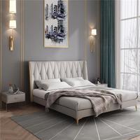 Ensembles de lits modernes avec cadre king size, meubles en cuir king size, meubles queen size avec rangement et éclairage LED pour hommes, designs modernes