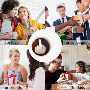 Sublimation Blanks White Coffee <strong>Mug</strong> 350ml 11oz Funny <strong>Middle</strong> <strong>Finger</strong> Cups and 3D Style Tea Milk - Product Image 6