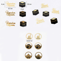 6-teiliges Set Kaaba Umrah Mubarak Goldene Buchstaben Acryl Verschiedene Größen Cupcake-Topper Kuchendekoration EID Ramadan Kareem Party-Deko