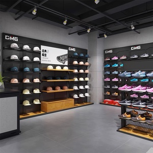 Estantes Comerciales para Exhibición de Calzado, Diseño de <span class=keywords><strong>Tienda</strong></span> Deportiva, Exhibidores Personalizados, Soporte de Pared de Mármol con Iluminación LED para Tiendas - Product Image 4