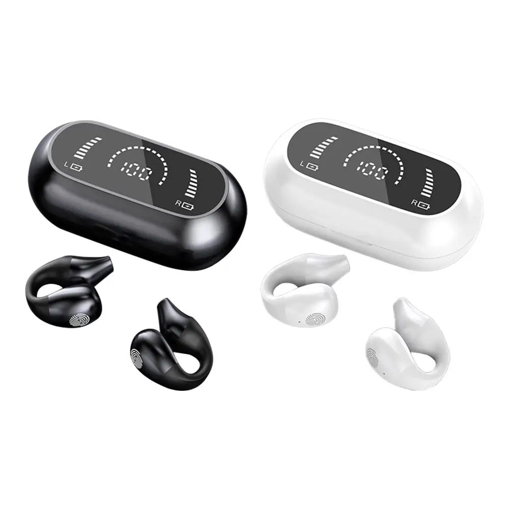 NEW Bone Conduction Earphone Bluetooth 5.2 Ear Clip on Ear Earring Wireless Headphones Sports Headsets Ear Hook with Mic