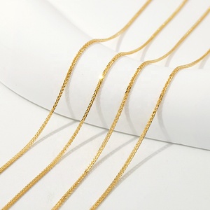 Catena a Spiga in <span class=keywords><strong>Oro</strong></span> Genuino 0,85mm all'Ingrosso, Venduta a Metri, <span class=keywords><strong>Oro</strong></span> 14K per Gioielli Permanenti - Product Image 1