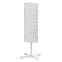 Présentoir rotatif en métal blanc à 4 faces avec crochets magnétiques pour magasins de détail et supermarchés