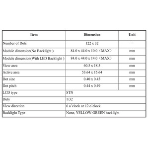 Benutzer definierte <span class=keywords><strong>LCD</strong></span> 12232 Punkt matrix <span class=keywords><strong>LCD</strong></span>-Grafik anzeige gelb blau grau 122x32 <span class=keywords><strong>LCD</strong></span>-Anzeige modul - Product Image 6