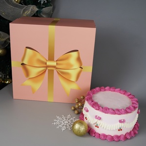 Caja para Pastel Navideño con Ventana, Diseño Personalizado, Caja para Brownies de Panadería Navideña, Cajas para Pan - Product Image 4