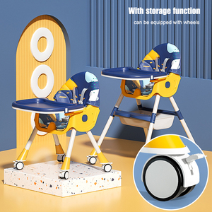 Chaise de salle à manger à bascule multifonctionnelle pliante pour bébé, chaise haute réglable en hauteur avec assiette - Product Image 6