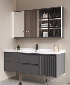 Mueble de <span class=keywords><strong>Baño</strong></span> Moderno <span class=keywords><strong>con</strong></span> <span class=keywords><strong>Espejo</strong></span> Iluminado LED Táctil, Lavabo de Cerámica Montado en la Pared, Ecológico, <span class=keywords><strong>para</strong></span> Apartamentos y Cocinas - Product Image 3
