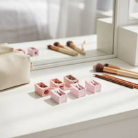 Pensil Kontur Kosmetik BE BEAUTY Warna Krem dengan Logo, Mata Pisau Miring, untuk Alis, Bibir, dan Eyeliner