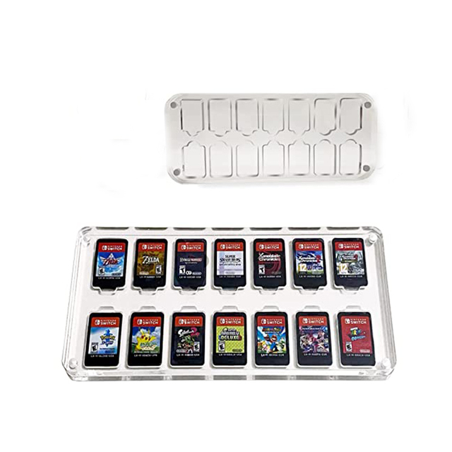 14 in 1 Game Card Case for Nintendo Switch Clear Transparent Display Cabinet of Game Card Acrylic Game Storage Box Case