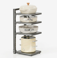 Étagère à casseroles et poêles à double niveau en acier au carbone robuste, pour rangement sous l'évier, organisation de la cuisine