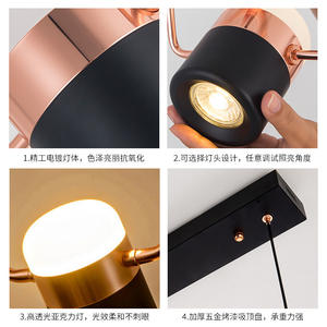 Lámpara Colgante de Estilo Minimalista de Diseño Nórdico para Comedor, Lámpara de Techo Única Posmoderna para Mesa de Bar Larga - Product Image 5