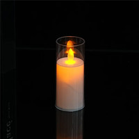 Bougie LED sans flamme à télécommande électronique, effet de flamme vacillante, en plastique blanc, pour mariage, fête, décoration de Noël