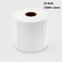 20 Gulungan Stiker Label Pengiriman Termal 3" X 2" Printer Termal 76x51mm untuk Printer Termal