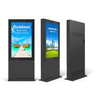 Écran LCD publicitaire extérieur de 55 pouces, IP67, lisible en plein soleil, support au sol, totem numérique extérieur avec fonction SDK