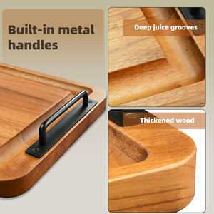 ถาดไม้สี่เหลี่ยมขนาดใหญ่ปรับแต่งได้เองถาดเสิร์ฟพร้อมด้ามจับยาวพิเศษทันสมัยสำหรับห้องครัวห้องนั่งเล่นอาหาร - Product Image 2