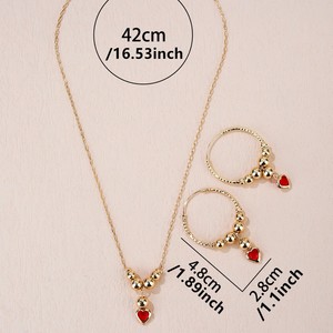 Conjuntos de Joyería Africana de Moda Kinnear de Alta Calidad para Mujer, Chapados en Oro de 18k que No se Deslustran, Juego de Aretes y Collar con Forma de Corazón al por Mayor - Product Image 6