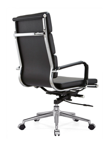 Chaises luxueuses en cuir noir à dossier moyen pour les <span class=keywords><strong>visiteurs</strong></span> de bureau, parfaites pour les salles de conférence et les entreprises - Product Image 3