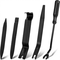 Kit de 5 outils de démontage de garnitures automobiles – Ensemble de déclipsage et de démontage de panneaux de voiture pour garnitures de portes/fenêtres – Outils de levier