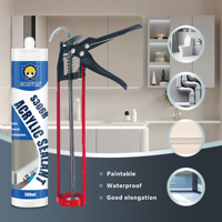 GORVIA S306R 300ml Mastic acrylique à faible odeur pour joints de carrelage, coutures de salle de bain, comptoirs de cuisine, cadres de fenêtres et réparations murales