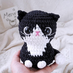 Kaiyue bebé ganchillo animales <span class=keywords><strong>de</strong></span> peluche ganchillo gato Plushie suave gato gordito Animal <span class=keywords><strong>de</strong></span> peluche Chenille hilo ganchillo gato Juguetes - Product Image 6