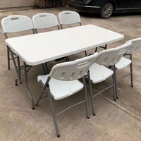 6 pieds facile à nettoyer Portable mobilier d'extérieur Party Event Center pliable HDPE plastique 5ft Table ronde pliante Table rectangulaire