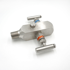 วาล์วเข็มแบบฮาร์ดซีท สแตนเลสสตีล ขนาด 1/2 นิ้ว NPT 6000 PSI แบบดับเบิ้ลบล็อกและเบลิด พร้อมอุปกรณ์เสริมสำหรับเครื่องมือ 2 แมนิโฟลด์ - Product Image 3