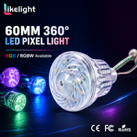 Luz de Píxel Cabochon Brillante de 60 mm UCS2903 DMX512 DC24V RGB con 18 LED para Iluminación de Parques Temáticos y Atracciones, Directo de Fábrica, OEM ODM