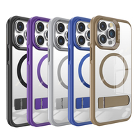 Coque de protection magnétique à chargement sans fil prête à l'emploi pour iPhone 18 17 16 15 14 13 Series avec support métallique