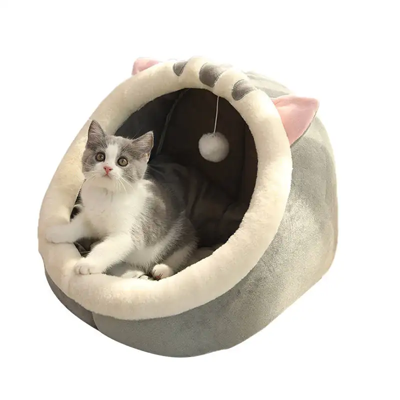 Hot Pets Beds Winter Comfortable Cartoon Style Cotton Cat House Pet Cat Bed