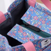 Sac fourre-tout imperméable en tissu à carreaux floraux, capacité moyenne, doublure TC, taille personnalisée pour les trajets quotidiens, sac à lunch, usage quotidien