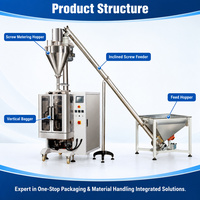 Machine d'emballage de poudre avec dosage par vis sans fin pour sacs de farine et poudre de lait, avec formage de film vertical et alimentation par vis