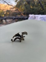 Petite statue de dragon rugissant en laiton, ornements de bureau, figurines d'animaux vintage, modèle porte-bonheur, accessoire de décoration artisanale pour la maison