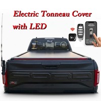 Couverture de benne électrique rétractable pour F-150 RAM 1500 Tundra, en aluminium, avec éclairage LED, télécommande, étanche et verrouillable