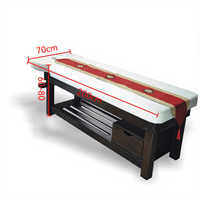 Lit de chiropratique professionnel réglable 605 pour massage facial et corporel, design moderne avec bois, cuir et matériau PU