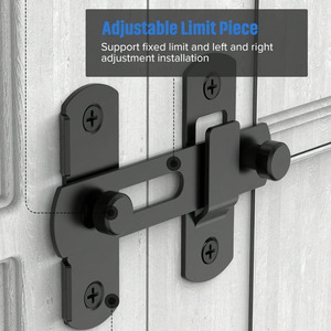 Loquet de porte en acier inoxydable avec limiteur réglable pour porte de grange et cage à animaux, design moderne et simple - Product Image 1