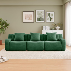 Canapé carré rembourré en tissu Teddy blanc de qualité supérieure pour hall d'hôtel et villa, idéal pour la vente en gros, échantillons gratuits - Product Image 3