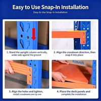 Étagères en acier à rivets multicouches, rayonnages à palettes en fer à glissement fluide pour un accès facile aux marchandises en entrepôt