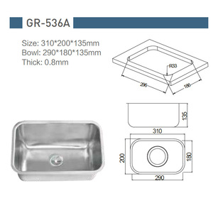 Évier en acier inoxydable GR-536A pour camping-cars et yachts 310*200*135 mm Accessoire intérieur - Product Image 5