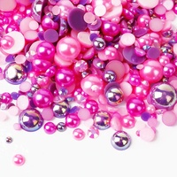 Paquet mixte de Style chaud ABS demi-perles rondes résine strass plastique dos plat vêtements accessoires pour la décoration