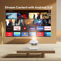 Projecteur Intelligent VEVSHAO A10 Android 11.0 Avec Lampe WiFi 5G, Projecteurs Portables Prenant en Charge la Vidéo HD, Projecteur de Cinéma Maison