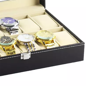 Luxury PU Leather 12 Slot <b>Watch</b> Storage Box Display <b>Case</b> Organizer for Men <b>Watches</b> Collection Gift Packaging and Boutique Use - Product Image 4