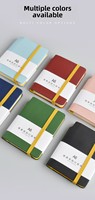 Carnet de notes A6 A7 à couverture rigide, reliure cousue, pochette à rabat sans fermeture éclair, sangle d'insertion, couverture en cuir personnalisable, 100 feuilles