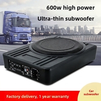 Haut-parleur de voiture 12V haute puissance en alliage d'aluminium, mise à niveau audio sous le siège, subwoofer actif ultra-plat de 8 pouces, 50-150Hz, 75-90dB