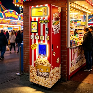 Kiosque à popcorn intelligent avec écran tactile de 32 pouces, distributeur automatique de popcorn en libre-service 24h/24 avec fonction de distribution automatique de gobelets - Product Image 1