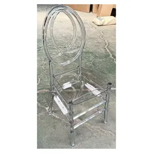 Vente en gros de chaise de mariage Chiavari en acrylique Tiffany empilable transparent pour hôtel, résine, cristal, fête, événement