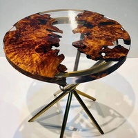 Table basse en bois de résine transparente de style Ins, table basse en résine époxy simple et luxueuse